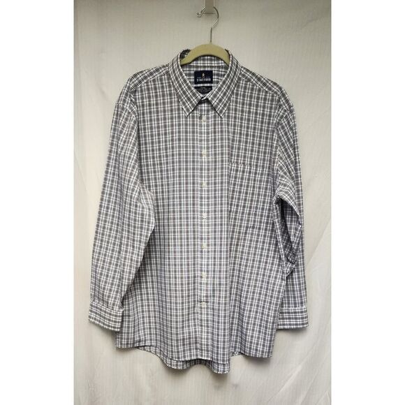 Stafford Executive Travel Men's Long Sleeve Button Down Shirt Size 17.5/34-35 - Picture 3 of 6